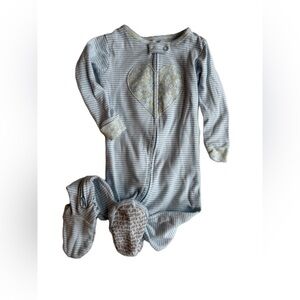 🌼3/$15 | Sleep & Play, Footies PJ - Floral Detail and Heart